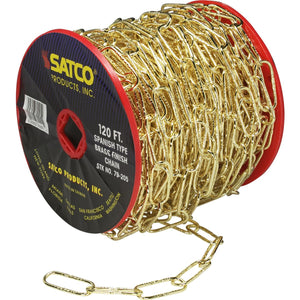 Satco 79-205 11 Ga. Chain Spanish Type Brass Finish 50 yd. (150 ft.) to Reel 1 Reel To Master 15lbs Max