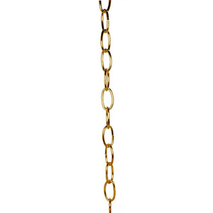 Satco 79-455 8 Ga. Chain Brass Finish 1 yd. Len 11/2 in. Link Len 7/8 in. Link Wid 1/8 in. Thick 100 yd./Ctn 35lbs Max