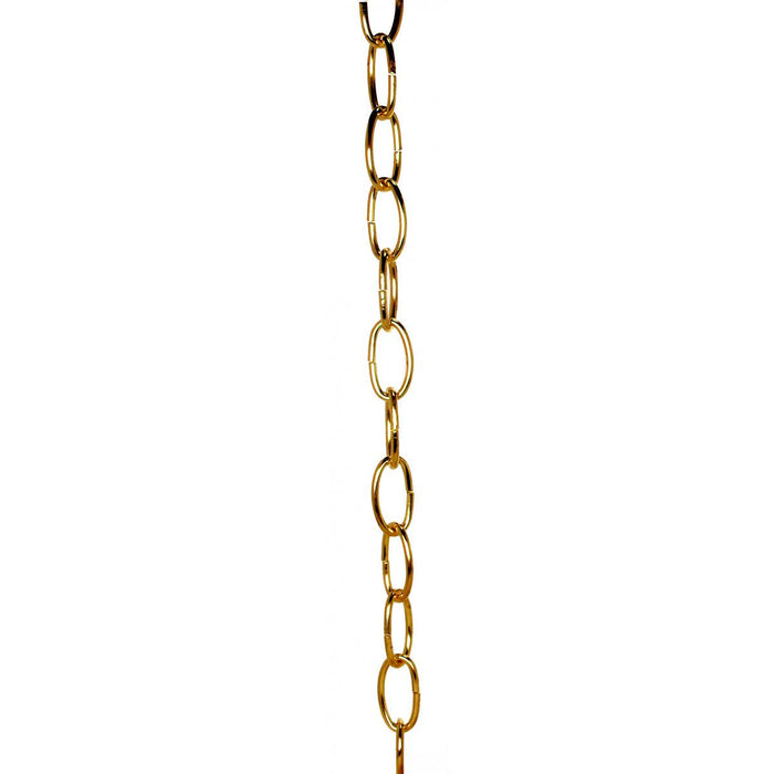 Satco 79-455 8 Ga. Chain Brass Finish 1 yd. Len 11/2 in. Link Len 7/8 in. Link Wid 1/8 in. Thick 100 yd./Ctn 35lbs Max