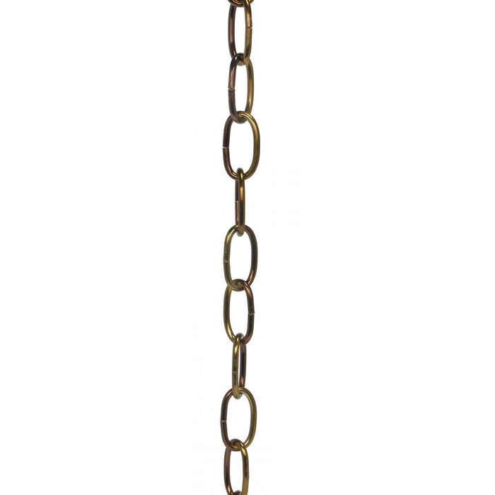 Satco 79-464 8 Ga. Chain Antique Brass Finish 1 yd. Len 11/2 in. Link Len 7/8 in. Link Wid 1/8 in. Thick 100 yd./Ctn 35lbs Max