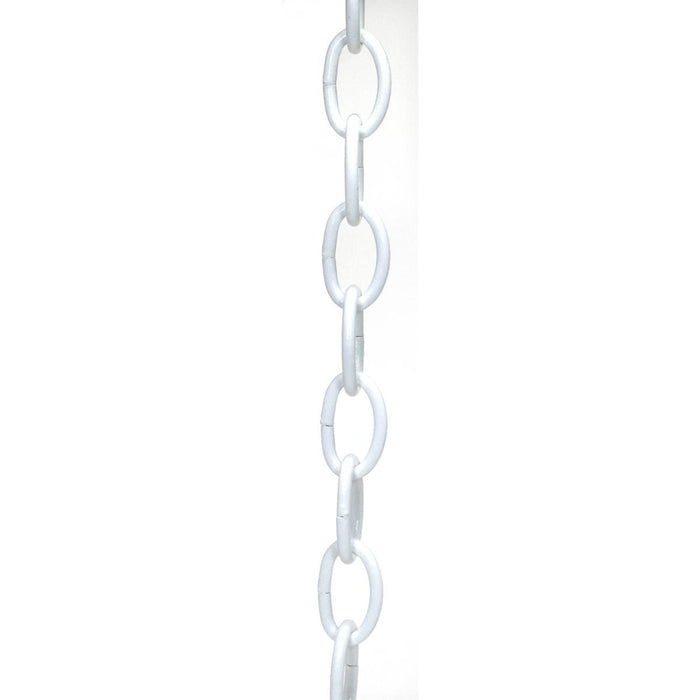 Satco 79-466 4 Ga. Chain White Finish 1 yd. Len 13/4 in. Link Len 11/8 in. Link Wid 1/4 in. Thick 50 yd./Ctn 50lbs Max