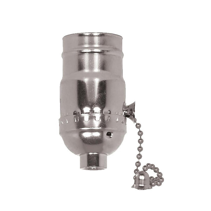 Satco 80-1007 On-Off Pull Chain Socket 1/8 IPS Aluminum Nickel Finish 660W 250V