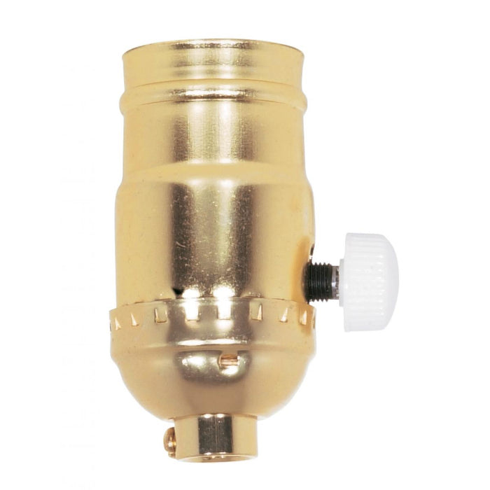 Satco 80-1014 150W Full Range Turn Knob Dimmer Socket 1/8 IPS Aluminum Brite Gilt Finish 120V