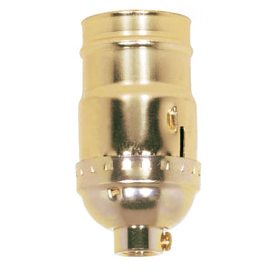 Satco 80-1020 3-Way (2 Circuit) Keyless Socket 1/8 IPS Aluminum Brite Gilt Finish 660W 250V 500 Master
