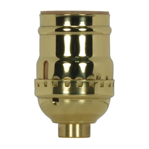 Satco 80-1028 Short Keyless Socket 1/8 IPS 3 Piece Stamped Solid Brass Polished Brass Finish 660W 250V