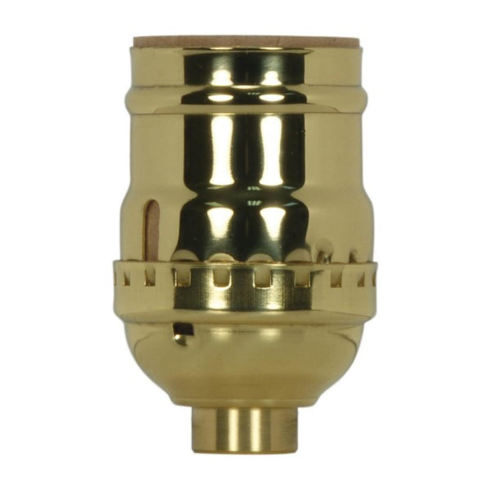 Satco 80-1028 Short Keyless Socket 1/8 IPS 3 Piece Stamped Solid Brass Polished Brass Finish 660W 250V