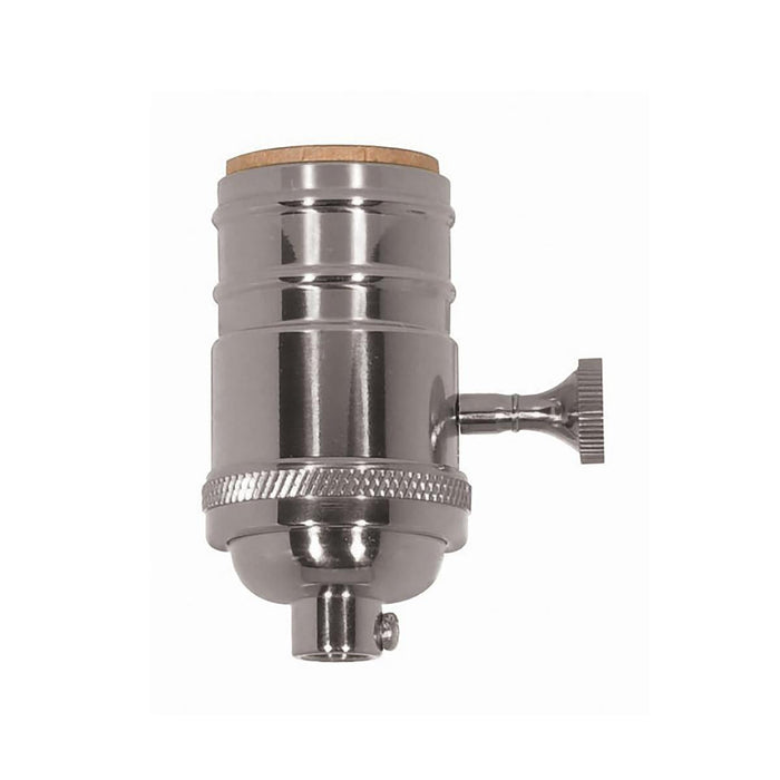 Satco 80-1047 3 Way (2 Circuit) Turn Knob Socket with Matching Finish Removable Knob