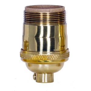 Satco 80-1056 Short Keyless Socket 1/8 IPS 4 Piece Stamped Solid Brass Polished Brass Finish 660W 250V Uno Thread