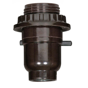 Satco 80-1071 Push Thru With Full Uno Thread And Ring Phenolic 1/8 IP Cap With Metal Bushing Less Set Screw 660W 250V