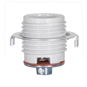 Satco 80-1075 Keyless Threaded Porcelain Socket With Cap And Ring 1/4 IPS CSSNP Screw Shell Glazed 660W 250V 200/10 Master