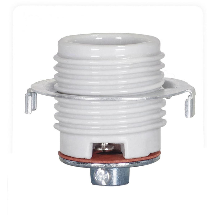 Satco 80-1075 Keyless Threaded Porcelain Socket With Cap And Ring 1/4 IPS CSSNP Screw Shell Glazed 660W 250V 200/10 Master