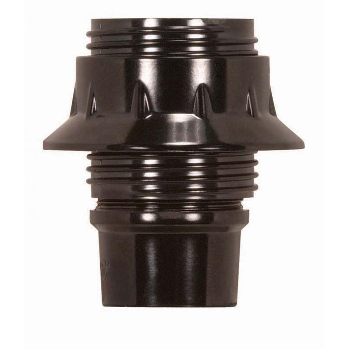 Satco 80-1094 Candelabra European Style Socket Brown Phenolic 4 Piece Full Uno Thread and Ring 1/8 IP Screw Terminals 75W 125V