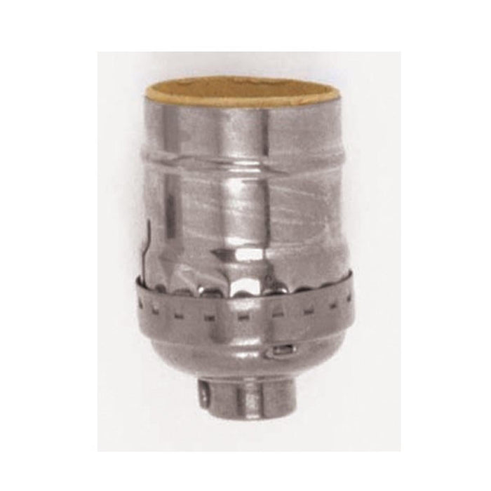 Satco 80-1178 Short Keyless Socket 1/8 IPS 3 Piece Stamped Solid Brass Polished Nickel Finish 660W 250V With Set Screw