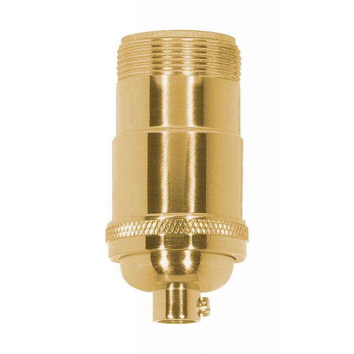 Satco 80-1195 3-Way (2 Circuit) Keyless Socket 1/8 IPS 4 Piece Stamped Solid Brass Polished Brass Finish 660W 250V