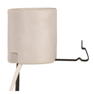 Satco 80-1220 Keyless Porcelain Socket With Snap-In Clip 12" AWM B/W 150C Clip Extends 3/4" From Socket Unglazed 660W 250V