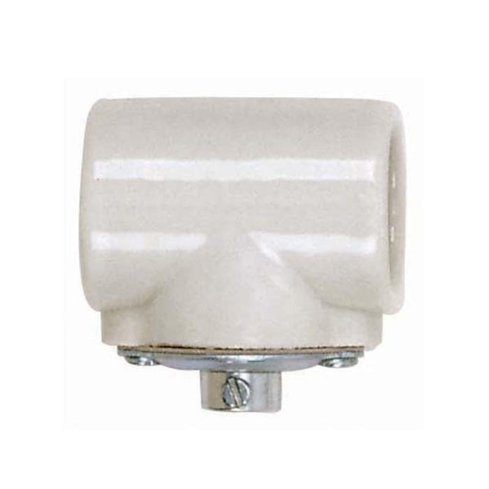 Satco 80-1225 Twin Porcelain Socket With Flange Bushing Cap 1/8 IPS Cap CSSNP Screw Shell Glazed 660W 250V 100 Bulk Master