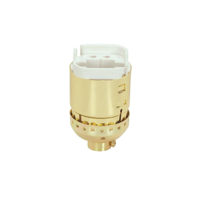 Satco 80-1228 Lampholder Fluorescent 4-Pin Lampholder 13W Brite Gilt Socket With Fluorescent GX24q And GX24q-1 1-1/4" Height 75W 600V