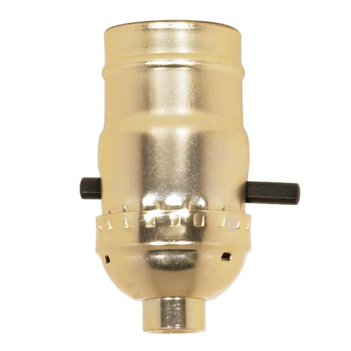 Satco 80-1348 On-Off Push Thru Socket 1/8 IPS Aluminum Brite Gilt Finish 660W 250V Push-In Terminal