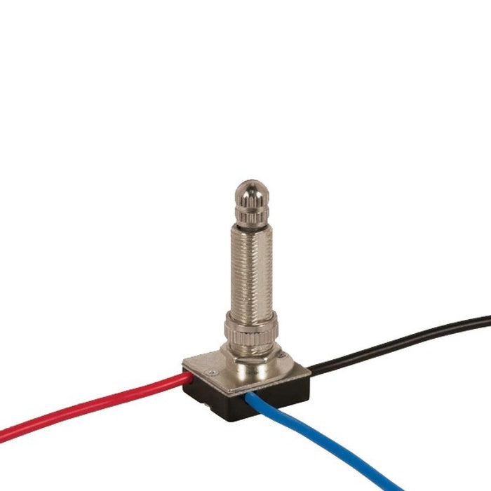 Satco 80-1366 3-Way Metal Rotary Switch, Metal Bushing, 2 Circuit, 4 Position(L-1, L-2, L1-2, Off). Rated: 6A-125V, 3A-250V