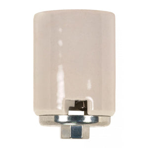 Satco 80-1378 Keyless Porcelain Mogul Socket With Metal 1/4 IPS With SS Cap With Wireway CSSNP Screw Shell Glazed 1500W 600V