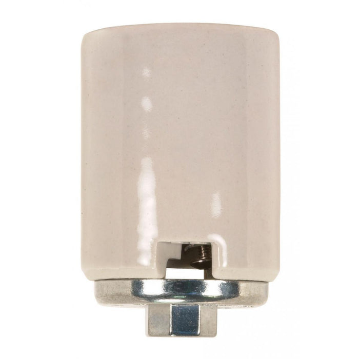 Satco 80-1378 Keyless Porcelain Mogul Socket With Metal 1/4 IPS With SS Cap With Wireway CSSNP Screw Shell Glazed 1500W 600V