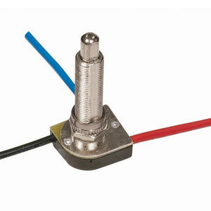 Satco 80-1412 3-Way Metal Push Switch, Metal Bushing, 2 Circuit, 4 Position(L-1, L-2, L1-2, Off). Rated: 6A-125V, 3A-250V