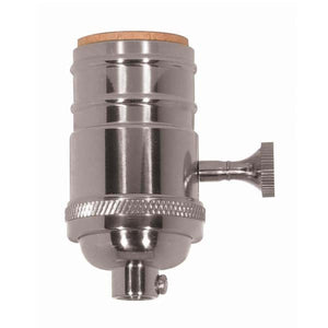Satco 80-1431 3 Terminal (2 Circuit) Turn Knob Socket w/Matching Finish Removable Knob