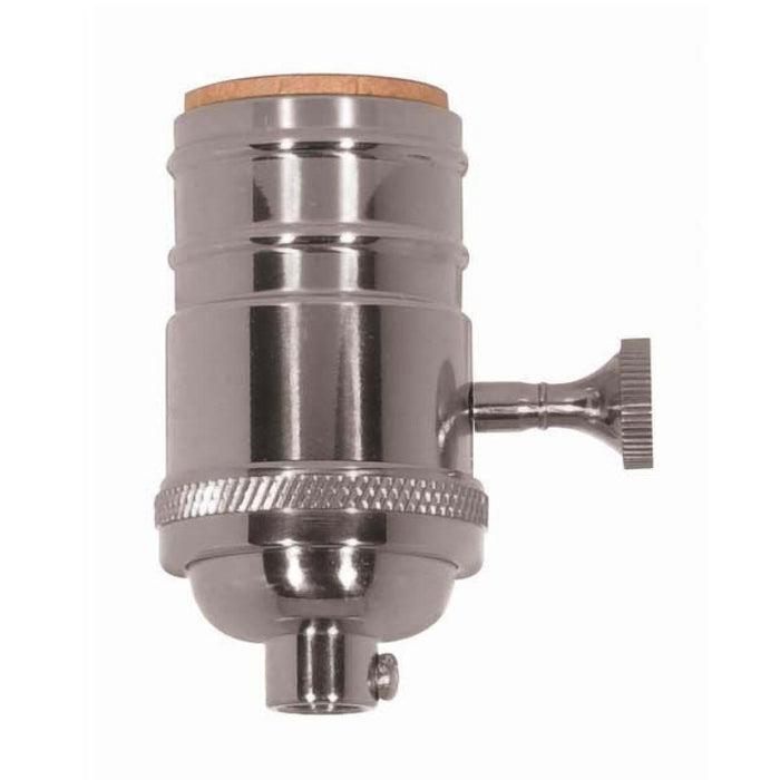 Satco 80-1431 3 Terminal (2 Circuit) Turn Knob Socket w/Matching Finish Removable Knob