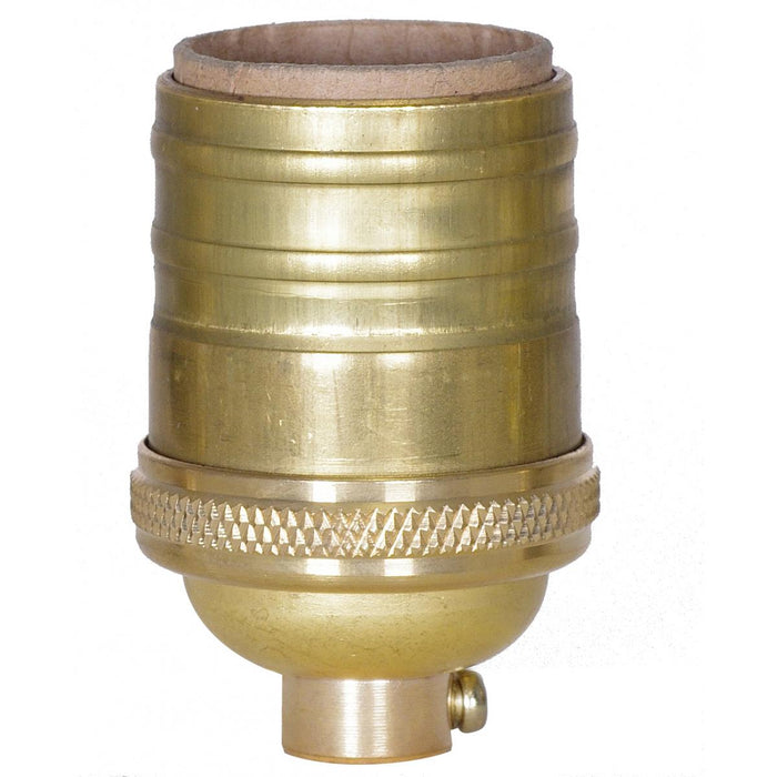 Satco 80-1434 Short Keyless Socket 1/8 IPS 4 Piece Stamped Solid Brass Unfinished 660W 250V