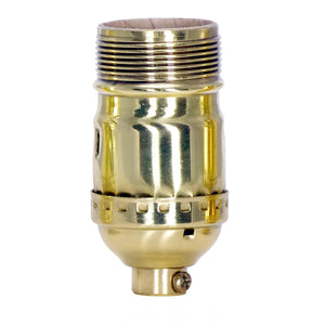 Satco 80-1446 Standard Keyless Socket 1/8 IPS 3 Piece Stamped Solid Brass Polished Brass Finish 660W 250V