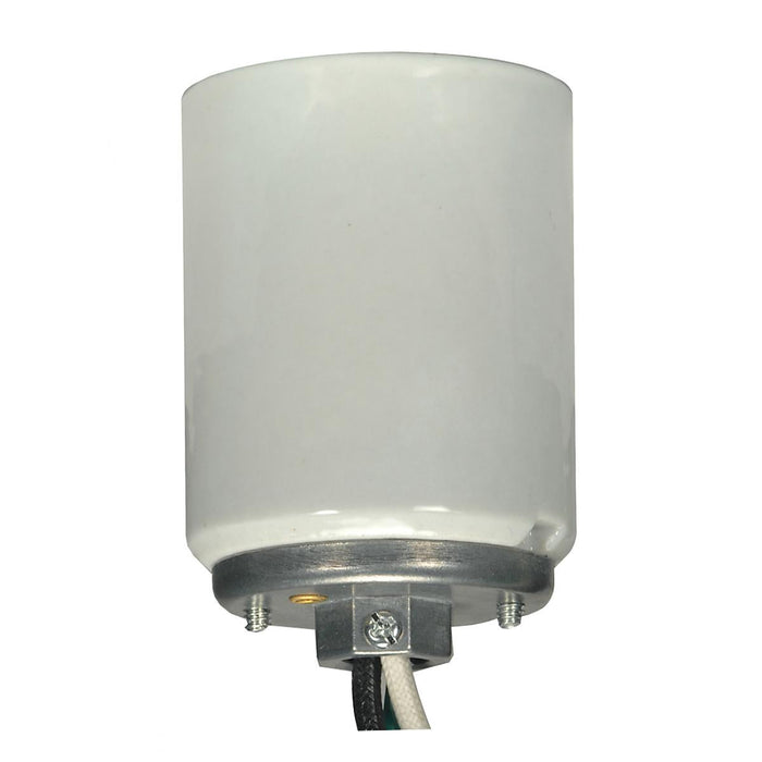 Satco 80-1449 Mogul lamp socket Porclean Glazed finish 1/4 Cap with 20in. leads