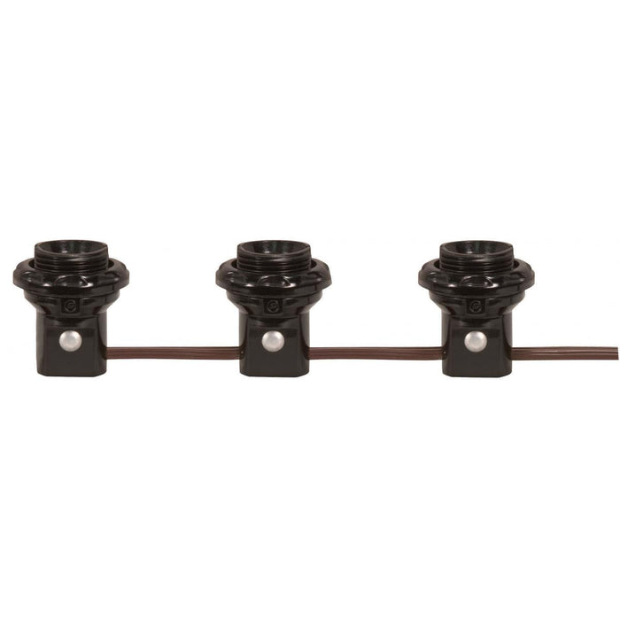 Satco 80-1474 3-Light Phenolic Threaded Candelabra Harness Set 1-1/4" With Shoulder and Phenolic Ring 6" Centers 18" Tail 75W 125V