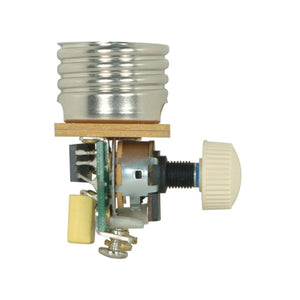 Satco 80-1477 Interior Mechanism With Screw Terminals 150W Full Range Dimmer With Ivory Knob And Paper Liner 150W 120V