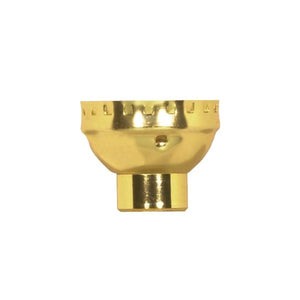 Satco 80-1483 3 Piece Solid Brass Cap With Paper Liner 1/4 IP Less Set Screw Polished Brass Finish
