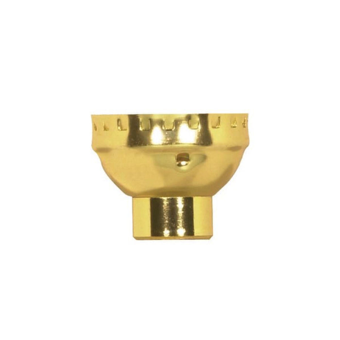 Satco 80-1483 3 Piece Solid Brass Cap With Paper Liner 1/4 IP Less Set Screw Polished Brass Finish