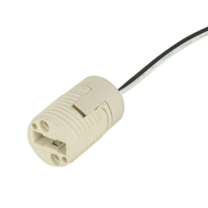 Satco 80-1500 Porcelain Threaded G-9 Socket 20" UL 10362 B/W Leads 1/8 IP Bushing 1-1/4" Height 3/4" Diameter 500W 250V - ETA OCT 2022