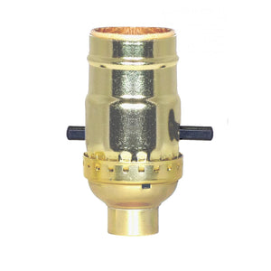Satco 80-1529 On-Off Push Thru Socket 1/8 IPS Aluminum Brite Gilt Finish 660W 250V With Set Screw