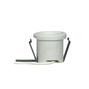 Satco 80-1531 Keyless Porcelain Socket With Flange And Double Snap-in Clip Unglazed 660W 250V