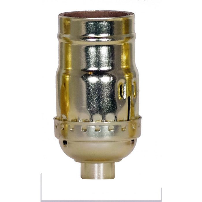 Satco 80-1562 Standard Keyless Socket 1/8 IPS Aluminum Brite Gilt Finish 660W 250V Push-In Terminal With Strain Relief Hooks