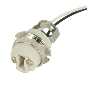 Satco 80-1589 Threaded G-9 Porcelain Socket 21" Leads With Ring UL 10362 Leads 1/8 IP Hickey Inside Extrusion Double Leg 660W 250V