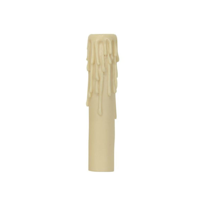 Satco 80-1629 Candelabra Base Resin Half Drip Ivory Finish 7/8" Inside Diameter 1-5/32" Outside Diameter 6" Height