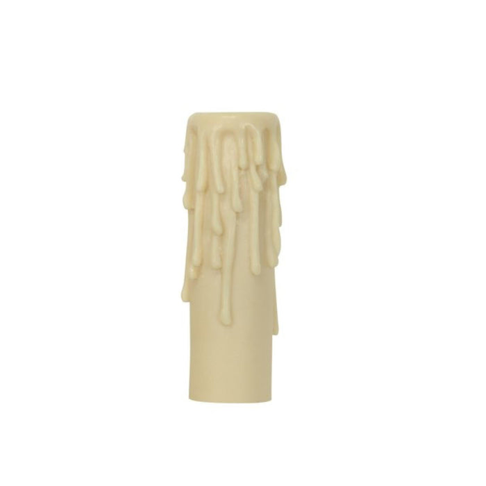 Satco 80-1630 Candelabra Base Resin Half Drip Ivory Finish 7/8" Inside Diameter 1-5/32" Outside Diameter 4" Height