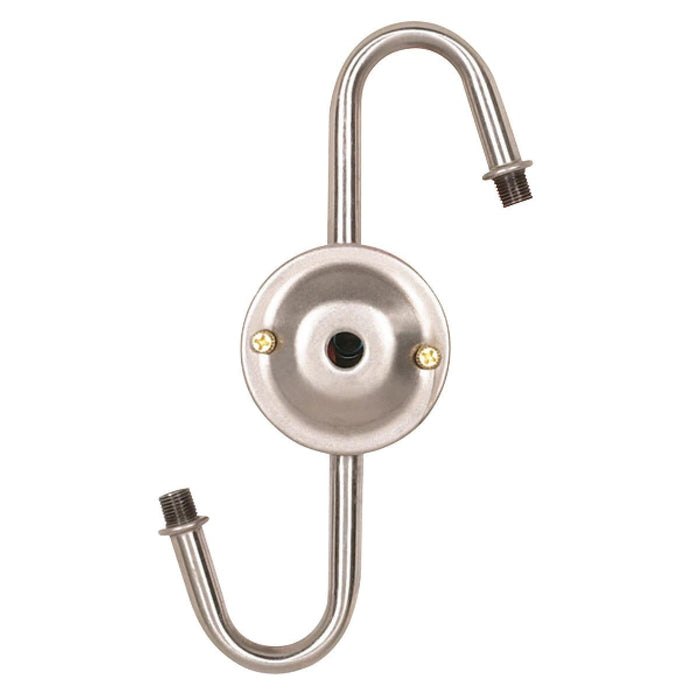 Satco 80-1636 Steel "S" Cluster For Medium or Candelabra Nickel Finish No Wire 7" Centers 1/8 IP Top And 1/4 IP Bottom