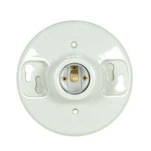Satco 80-1648 Keyless Glazed Porcelain Ceiling Receptacle 4 Terminal Screw Terminals 4-3/8" Diameter 660W 250V