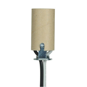 Satco 80-1653 Candelabra Socket With Leads 1-3/4" Height 3/4" Diameter 24" #18 UL 1015 B/W Leads 105C 75W 125V