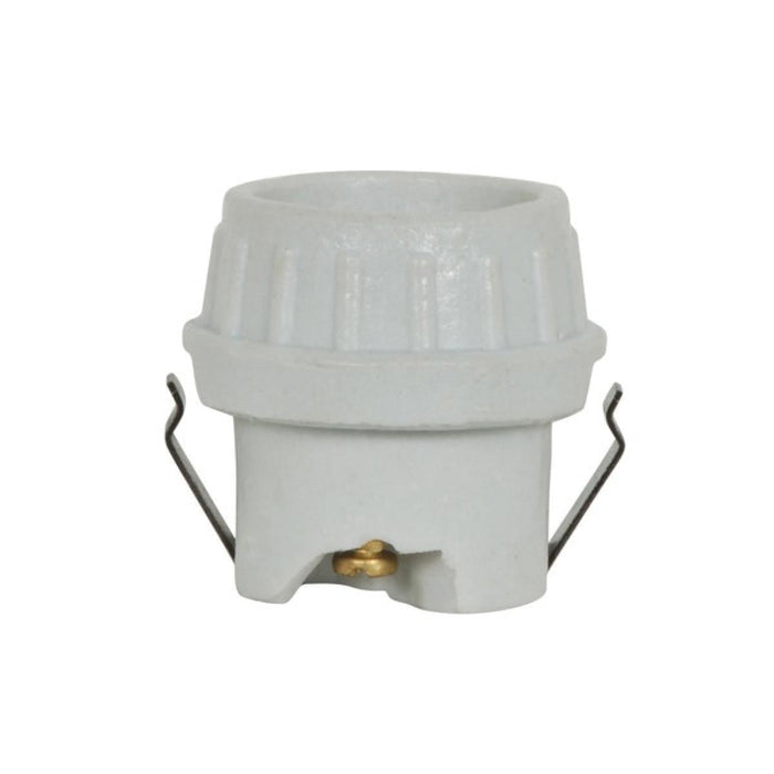 Satco 80-1680 Keyless Porcelain Socket With Double Snap-In Clip Glazed 660W 250V