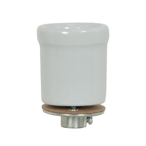 Satco 80-1682 Keyless Porcelain Beaded Body Socket With Flange And 1/8 IP Cap Glazed 660W 250V