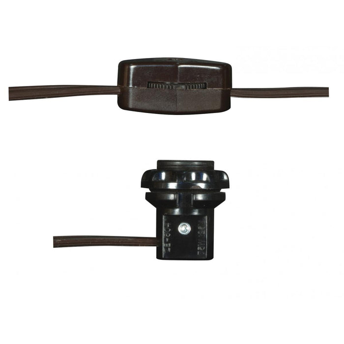 Satco 80-1693 Phenolic Threaded Candelabra Sockets with Leads / Rings