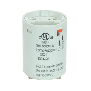 Satco 80-1712 Smooth Phenolic Electronic Self-Ballasted CFL Lampholder 120V, 60Hz, 0.23A 18W G24q-2 And GX24q-2 2" Height 1-1/2" Width