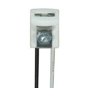 Satco 80-1742 G4 Wedge Type Porcelain Halogen Socket Bi-Pin Low Voltage 8" Leads 5/8" Height 5/8" Diameter 1000W 250V